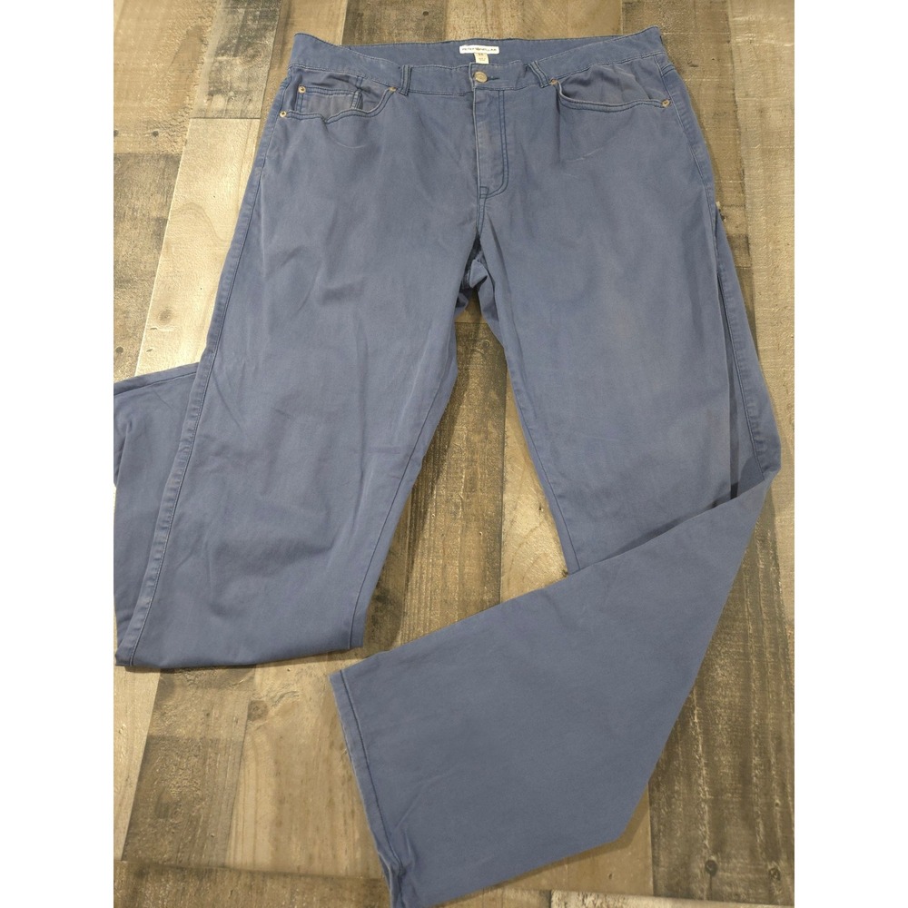 Peter Millar Crown Five Pocket Pants Mens 38 Slate Blue‎ Stretch Sateen Chino